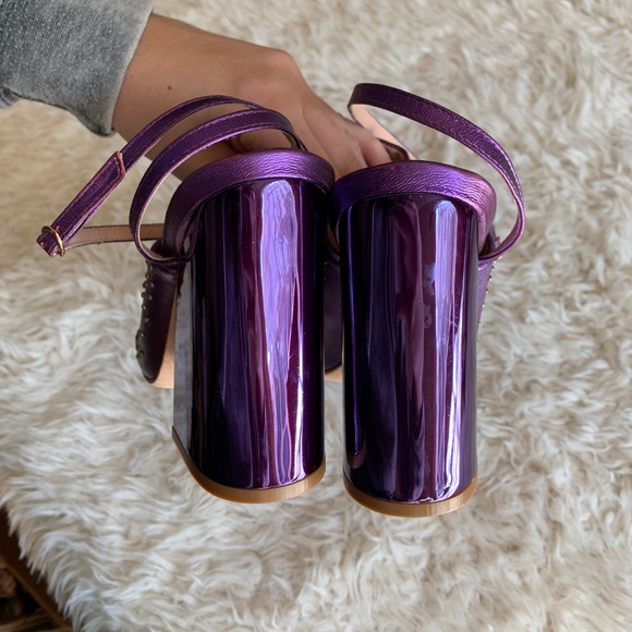 ❌SOLD❌Ivy Kirzhner Epoque Purple Leather Sandal - Picture 6 of 7